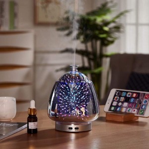 Essential Oil Diffuser 3D Glass Aromatherapy Ultrasonic Humidifier – 7 Color Changing LED