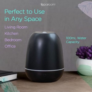 SpaRoom Mini Majesto Essential Oil Diffuser – Aromatherapy for Large Rooms – Automatic Safety Shut Off – Matte Black