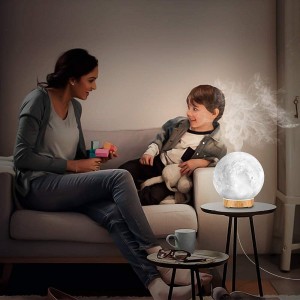 LED Desk Moon Lamp with Cool Mist Aromatherapy Diffuser