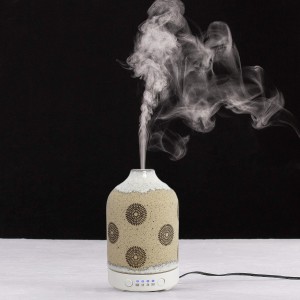Getter Portable 100ml Ultrasonic Aroma Essential Oil Diffuser Humidifier Ceramic With 7 LED Light
