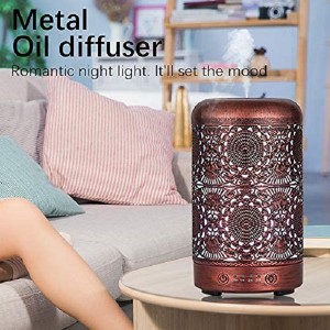 Essential Oil Diffuser Metal Vintage 100ml Ultrasonic Humidifiers Has An Automatic Shut-off Function Without Water LED Lights Cool Mist Humidifier Offices