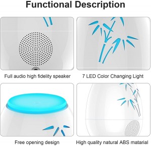 Essential Oil Diffuser with 10 Soothing Nature Sounds ,Wireless Connections, Quiet Ultrasonic Aromatherapy Diffusers with 7 LED Color Changing Light and Auto-Off Safety Switch .