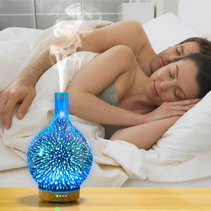 3D Firework Glass Aromatherapy Diffuser Ultrasonic Cool Mist Aroma Humidifier 120ml