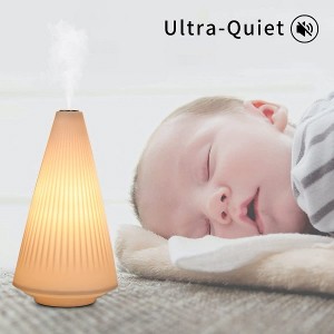 Small Cool Mist Humidifier, Bedroom Humidifier with Adjustable Night Light Function, USB Portable Desktop Humidifier for Baby Bedroom Office, Super Quiet, Automatic Shutoff and Touch Control.