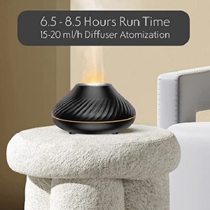 Essential Oil Diffuser with Flame Light 7 LED Cool Mist Humidifier Safety Protection Quiet Diffusers