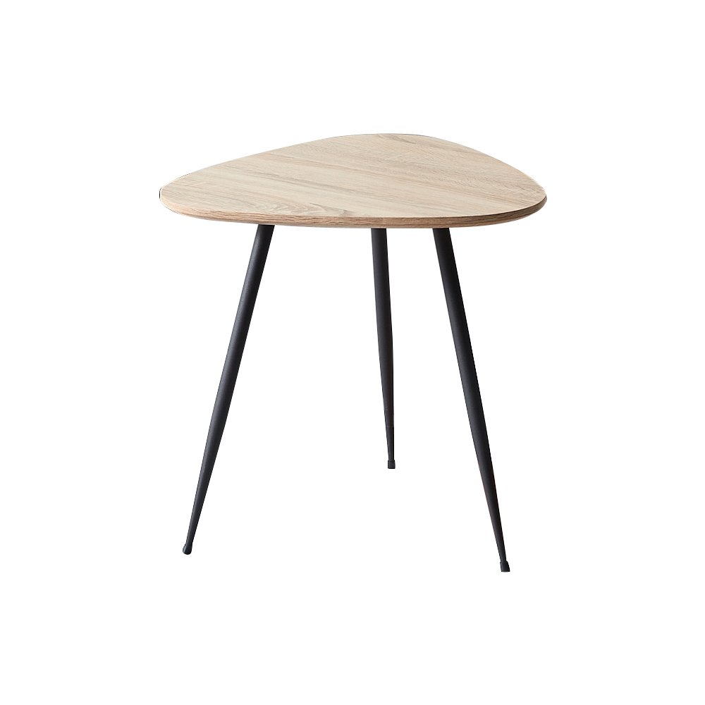 Modern furniture triangle wood coffee table 2022 new minimalist style metal legs wood coffee table