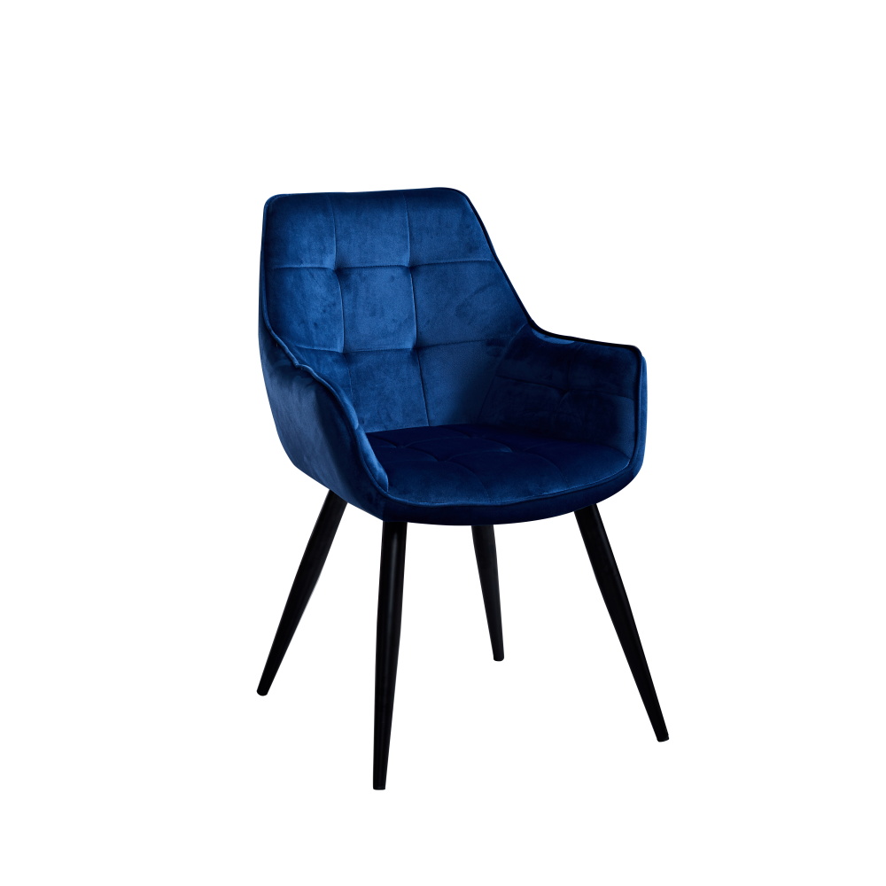 Wholesale design room furniture nordic velvet modern luxury dining chair metal legs blue dining chair