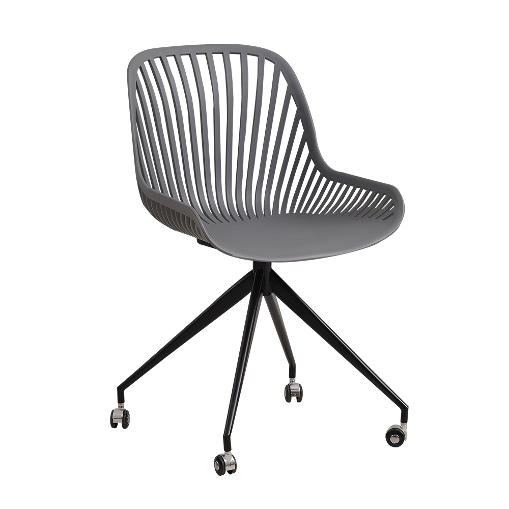 Wholesale Modern Design Stackable living Room PP Chair Plastic Swivel Chair With Metal Legs