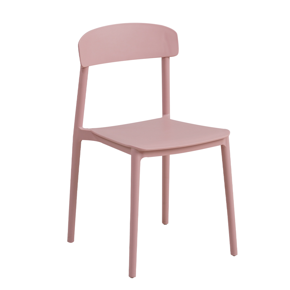 New Modern Design Pink Plastic Dining Chair Comfortable Outdoor Plastic Chair Stacking PP Chair
