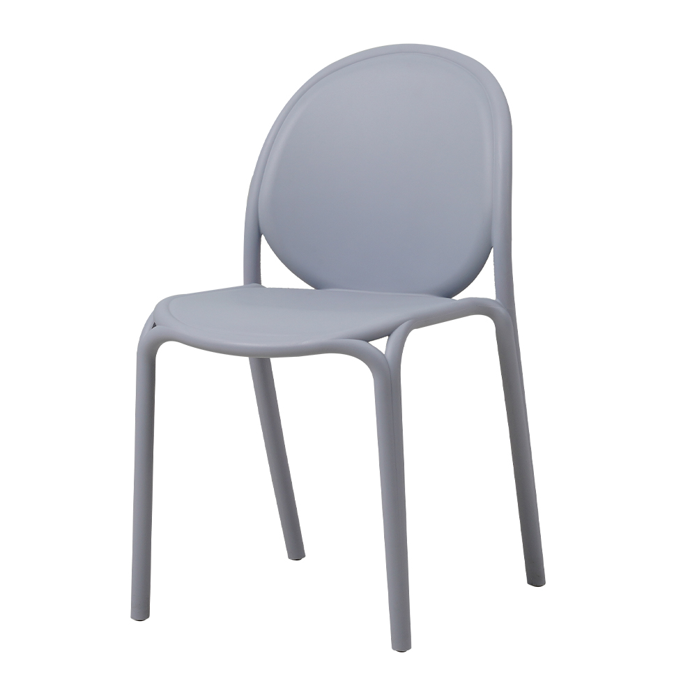 2022 Cheap Light Grey Outdoor Modern Design Casual Stacking Dining Plastic Chairs