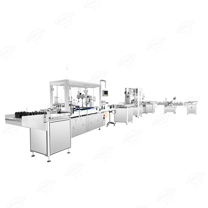 factory low price Essential Oil Filling And Capping Machine - Turnkey Project Essential Oil 4Nozzle Filling Capping Labeling Production Line – GIENI