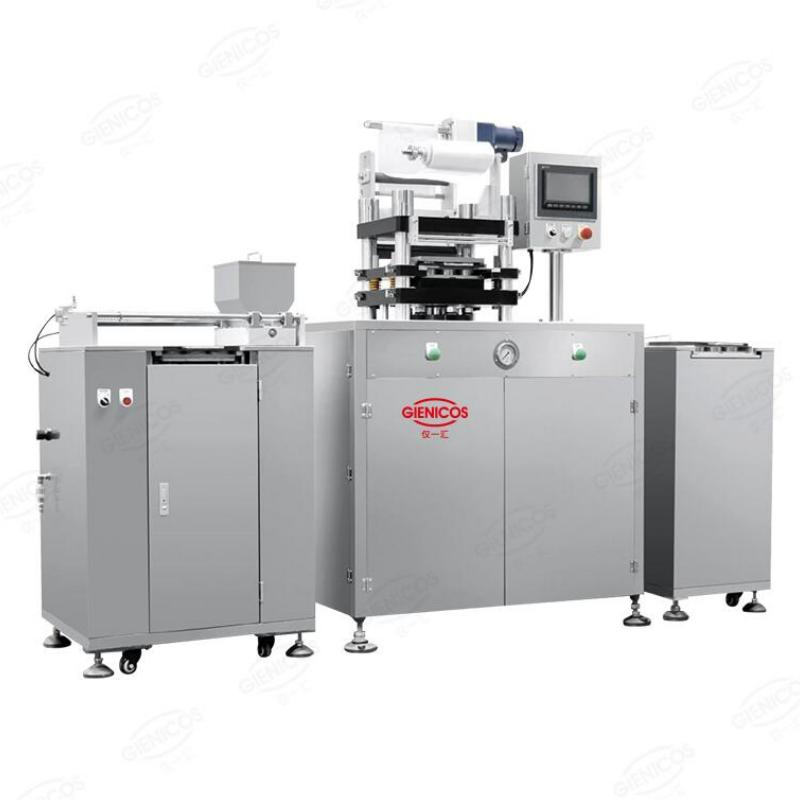 Leading Manufacturer for Cosmetic Tube Filling And Sealing Machine - Automatic Bottom UP Type Compact Powder Press Machine With PLC – GIENI