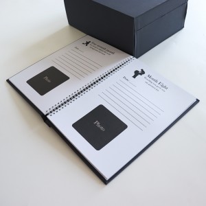 Črna darilna škatla za spomin na dojenčka po meri