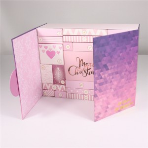 Подарочная коробка с розовым рождественским календарем на 25 дней
