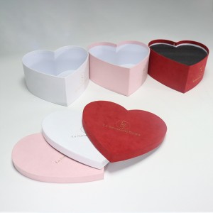 Colorful Heart Flower Box Set With Flat Foam