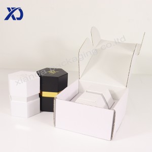 Šestihranné dárkové krabičky na med s přepravní krabicí