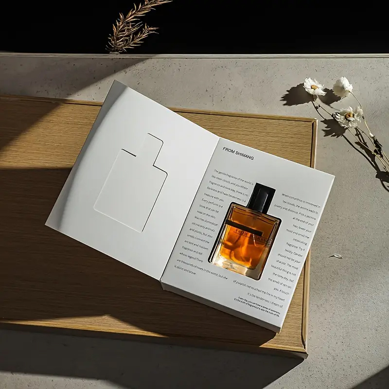 Book shape fragrance bottle box