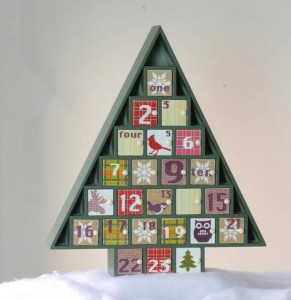 Christmas tree shaped advent calendar box
