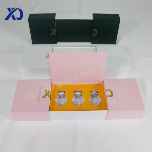 scatola per imballaggio cosmetica di bellezza personalizzata con doppia cassettiera