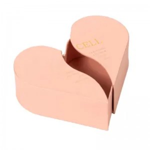 Double open heart shape cosmetic box
