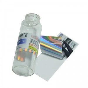 Self adhesive hologram vial label for pharmaceutical bottle