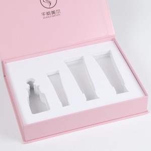 Cajas personalizadas para el cuidado de la piel en color rosa