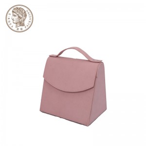 Custom Design Trapezoid Luxury PU Leather Jewelry Storage Bags With PU Handle