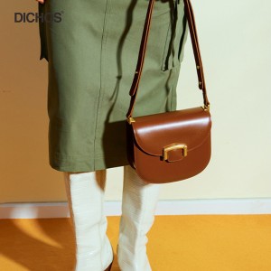 Ladies PU Leather Cross-body Saddle Bag