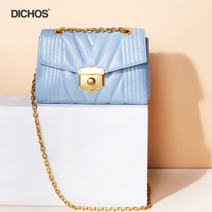Women’s leather embroidery diagonal chain bag