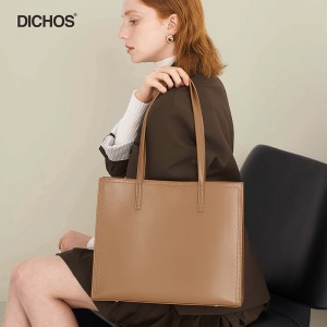 Commuter single shoulder leather handbag