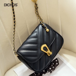 Women’s genuine leather chain messenger bag