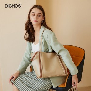 Women’s double-sided colorblock leather bag