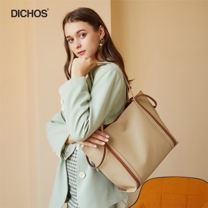 Women’s double-sided colorblock leather bag