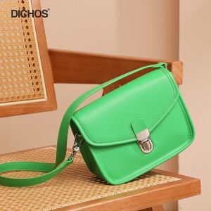 Candy Color Leather Crossbody Vintage Small Square Bag