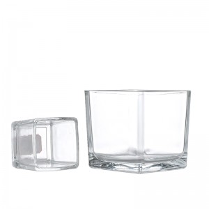 Good quality Candle Making Containers Bulk - Custom square shape  empty candle jars wholesale Cui Can Glass