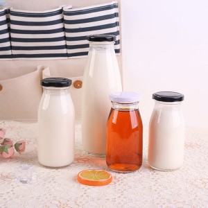Wholesale food grade glass milk bottle with Lid