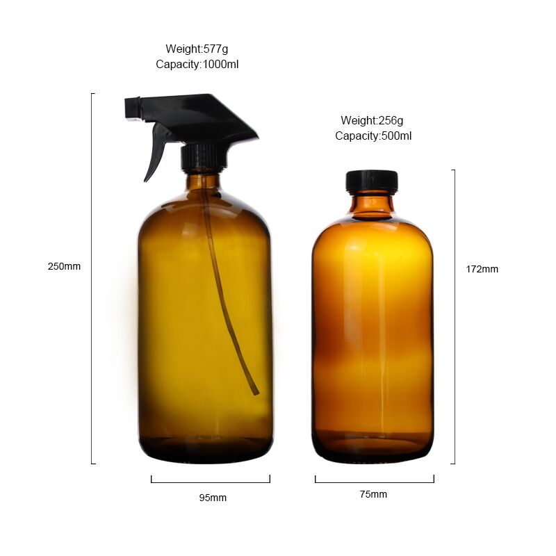 Amber glass spraying bottles essential oil