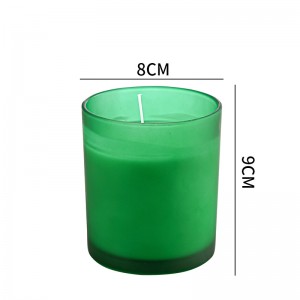 Custom Aromatherapy Home Scented Green Candle Cup Glass Candles Gift Jars for candles wholesale