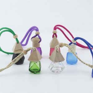 8 ml Colorful Glass Hanging Car Diffuser Bottle With Wooden Lid