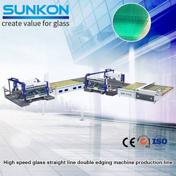 Top Suppliers Marble Profiling Machinery - CGSZ4225-24 High Speed Glass Straight Line Double Edging Machine Production Line（L type） – SUNKON