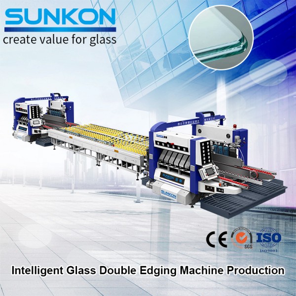 China wholesale Shower Glass Edging Machin - CGSY2520-12 Intelligent Glass Straight Line Double Edging Machine Production Line – SUNKON