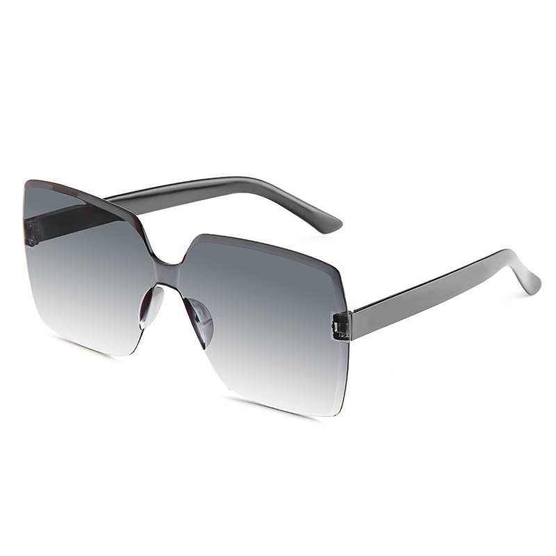China Wholesale Sunglasses 90s Manufacturers –  Oversized One Piece Lens Sunglasses Fashion Colorful Rimless Square Sunglasses  – Baolai