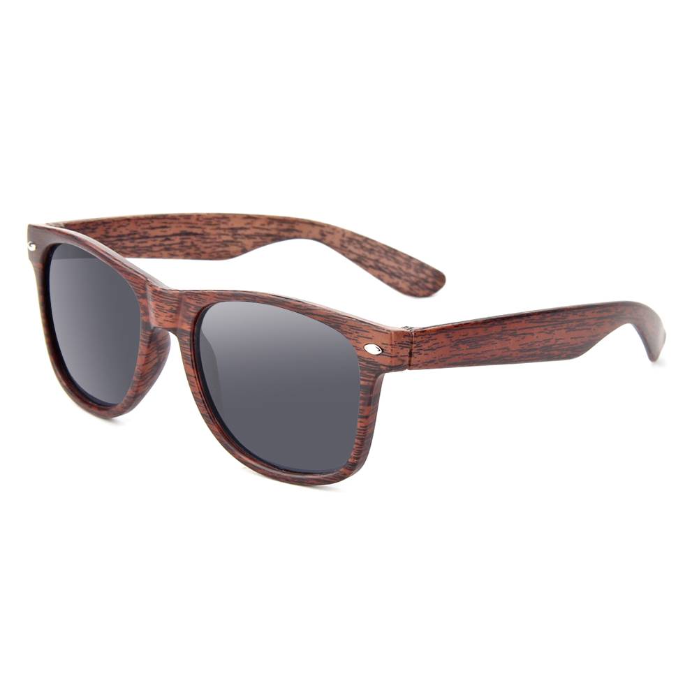 OEM Wholesale Chunky Sunglasses Factory –  Wooden Texture PC frame designer eyewear real wood unisex sunglasses polarized lens UV 400 promotional sun glasses – Baolai