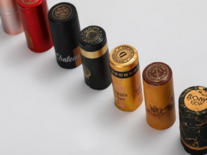 OEM Customized Tin Foil Sleeves Caps Wine Shrink Capsule With Tear Stripe