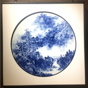 Blue and White Porcelain Mural with Hand Made