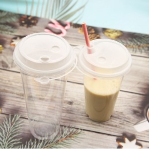 Clear PP Plastic Disposable Drinking cup with lid