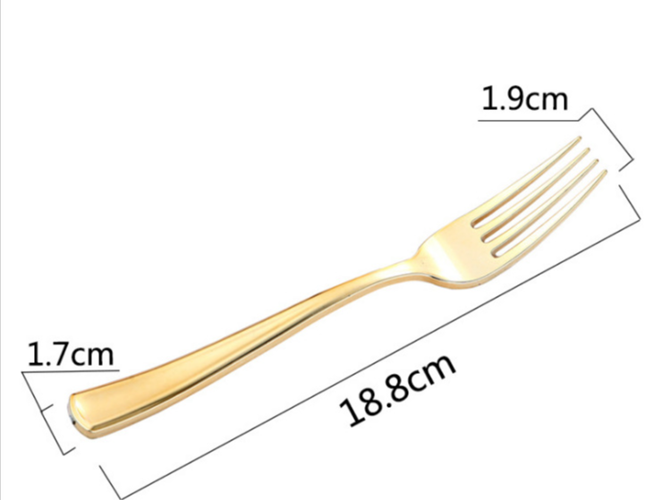 Disposable High Grade Cutlery Durable Plastic Gold Cutlery