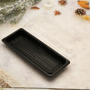 Plastic sushi tray with lid for party