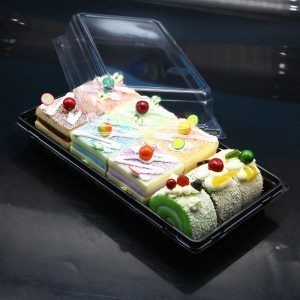 Vacuum formed Plastic Food Storage Cake Container with lid
