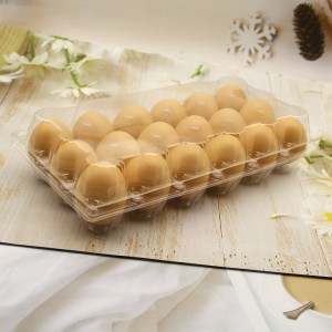 Disposable plastic clear 18 holes chicken egg tray carton